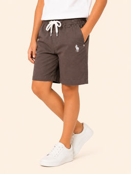 Bloom Up - Brown Solid Cotton Blend Regular Fit Shorts