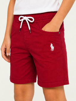 Bloom Up - Red Solid Cotton Blend Regular Fit Shorts