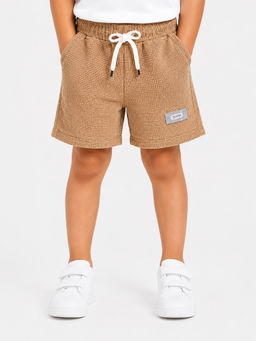 Bloom Up - Beige Solid Cotton Blend Regular Fit Shorts
