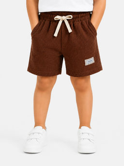 Bloom Up - Brown Solid Cotton Blend Regular Fit Shorts