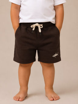 Bloom Up - Brown Solid Cotton Blend Regular Fit Shorts