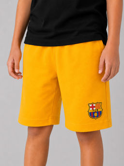 Bloom Up - Mustard Solid Cotton Blend Regular Fit Shorts