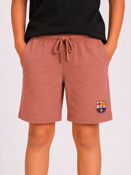 Bloom Up - Mauve Solid Cotton Blend Regular Fit Shorts