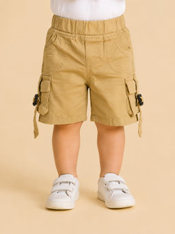Bloom Up - Mustard Solid Cotton Blend Regular Fit Shorts