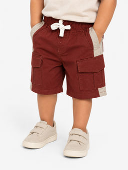 Bloom Up - Rust Printed Cotton Blend Regular Fit Shorts