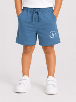 Bloom Up - Blue Solid Cotton Blend Regular Fit Shorts