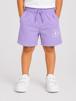 Bloom Up - Lavender Solid Cotton Blend Regular Fit Shorts
