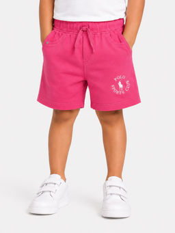 Bloom Up - Pink Solid Cotton Blend Regular Fit Shorts