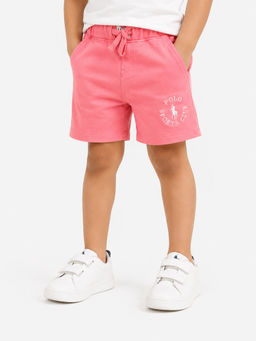 Bloom Up - Peach Solid Cotton Blend Regular Fit Shorts