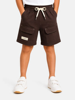 Bloom Up - Brown Solid Cotton Blend Regular Fit Shorts