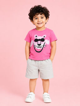 Bloom Up - Pink Printed Cotton Blend Regular Fit Co-Ord Set