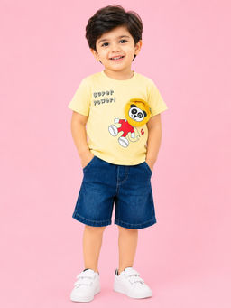 Bloom Up - Yellow Printed Cotton Blend Regular Fit Co-Ord Set
