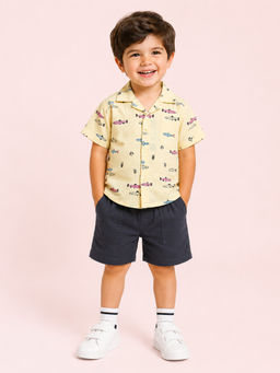 Bloom Up - Yellow Printed Cotton Blend Regular Fit Co-Ord Set