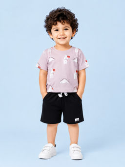 Bloom Up - Lavender Printed Cotton Blend Regular Fit Co-Ord Set