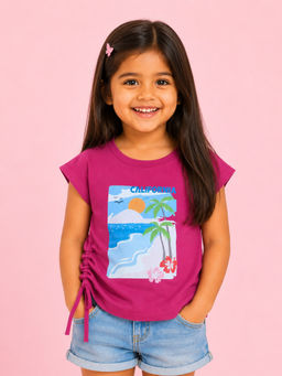 Bloom Up - Pink Printed Cotton Blend Regular Fit Top