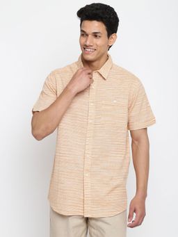 Fabindia - Peach Cotton Woven Regular Shirt
