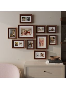 Art Street - Set of 10 Warmth Wall Photo frame Home office Decor(Brown, 11x14, 6x8, 6x10, 8x10 In)