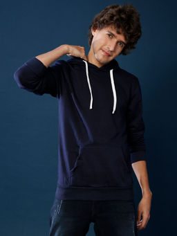 Campus Sutra - Men Solid Stylish Full Sleeve Casual Hooded Sweatshirts