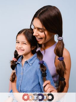 Spotstyl - Mommy & Me Mini Silk Scrunchies (Pack of 6)