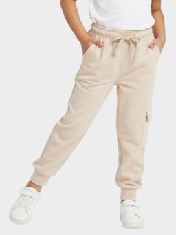 Orange Sugar - Beige Solid Joggers