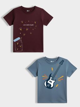 Orange Sugar - Multi-Color Printed T-Shirts (Pack of 2)