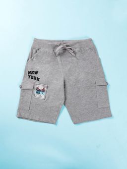 KiddoPanti - Grey Printed Shorts