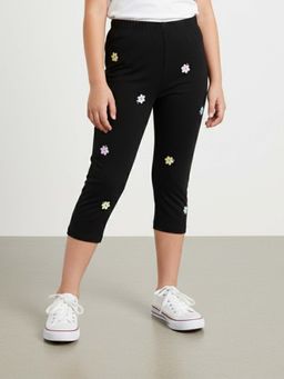 KiddoPanti - Black Printed Leggings