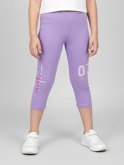 KiddoPanti - Purple Printed Leggings