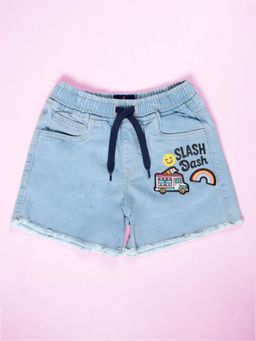 KiddoPanti - Blue Printed Shorts