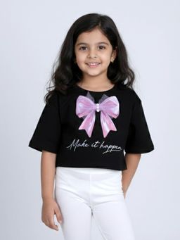KiddoPanti - Black Printed T-Shirt