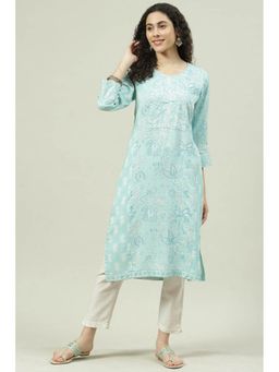 Biba - Turquoise Straight Kurta