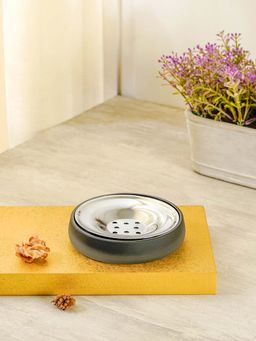 Pure Home + Living - Black Frosted Glass Soap Dish
