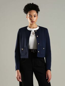 Tommy Hilfiger - Slim Fit Cotton Round Neck Jacket - Navy Blue