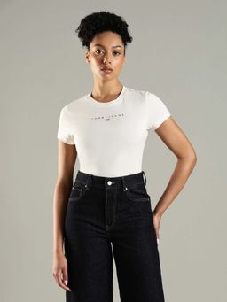 Tommy Hilfiger - Solid Slim Fit Cotton T-Shirt - White