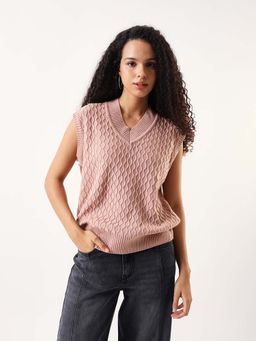 High Star - Women Regular Fit V-Neck Sweater - Pink