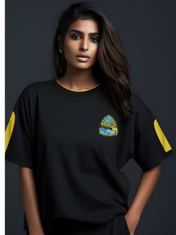 A47 - Sky Warriors Black Oversized Unisex T-Shirt