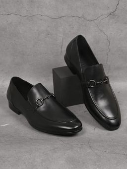 Cobblerz - Men Black Solid Formal Loafers