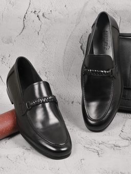 Cobblerz - Men Black Solid Formal Loafers
