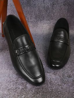 Cobblerz - Men Black Solid Formal Loafers