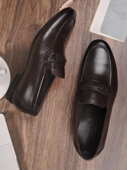 Cobblerz - Men Coffee Solid Formal Loafers
