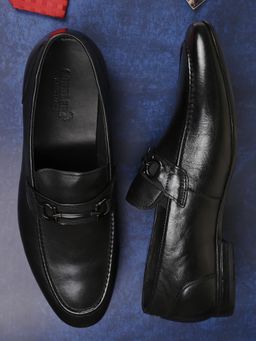 Cobblerz - Men Black Solid Formal Loafers