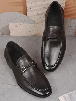 Cobblerz - Men Coffee Solid Formal Loafers