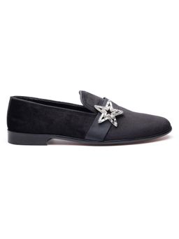 SHUTIQ - Star Cummerbund Black Loafers