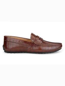 SHUTIQ - Quero Croco Tan Lather Loafers