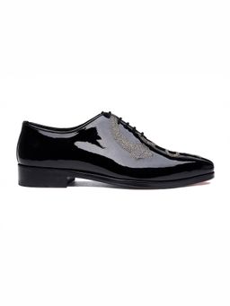 SHUTIQ - Sesha Patent Black Shoes