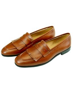SHUTIQ - Tan Fringes Bar Shoes
