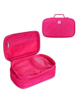 NFI Essentials - Double Layer Cosmetic Storage Bag & Organizer Makeup Case With Brush Compartment