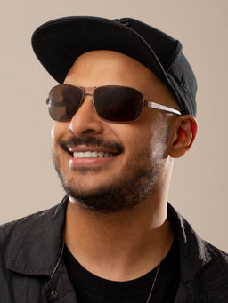 Chilli Beans - Men's Grey Lens Rectangular Sunglasses -Ocmt39590122 (68)