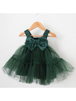 Woonie - Bowy Satin Party Dress - Green