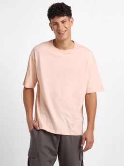 Nobero - Men Oversized Cotton Graphic T-shirt - Pink